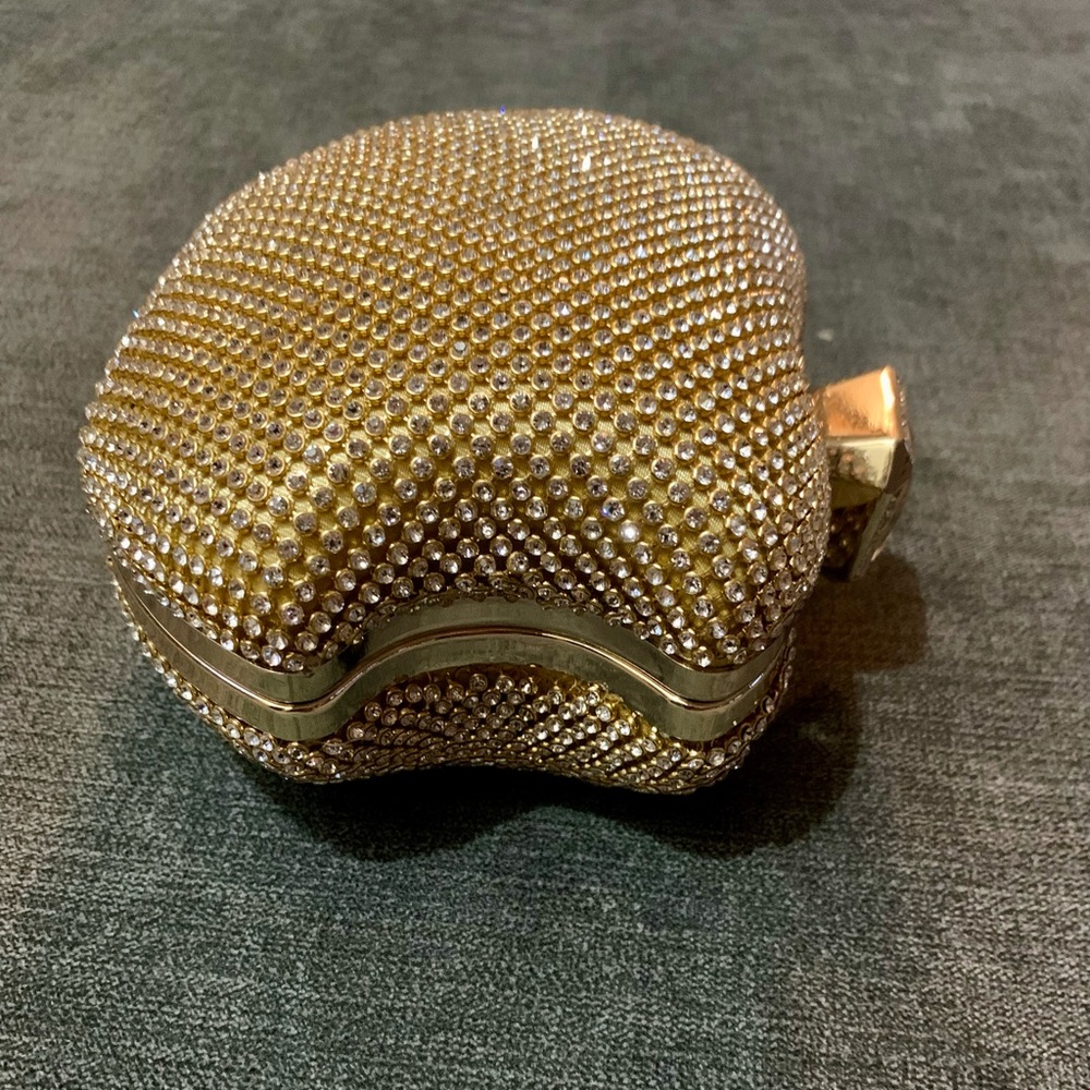 Gold Jeweled Apple Clutch - Picture 4 of 9